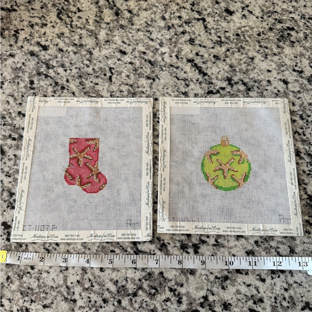 Needlepoint Christmas Stocking and Ornament Canvas